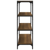 NNEVL Book Cabinet Brown Oak 80x33x100 cm Engineered Wood and Steel