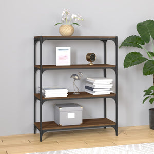 NNEVL Book Cabinet Brown Oak 80x33x100 cm Engineered Wood and Steel