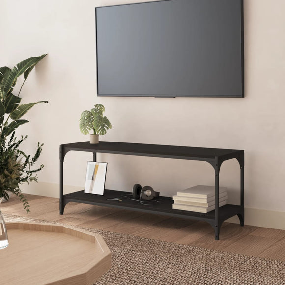 NNEVL TV Cabinet Black 100x33x41 cm Engineered Wood and Steel