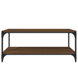 NNEVL TV Cabinet Brown Oak 100x33x41 cm Engineered Wood and Steel