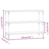 NNEVL Book Cabinet Grey Sonoma 100x33x70.5cm Engineered Wood and Steel