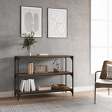 NNEVL Book Cabinet Brown Oak 100x33x70.5 cm Engineered Wood and Steel