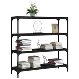 NNEVL Book Cabinet Black 100x33x100 cm Engineered Wood and Steel