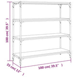 NNEVL Book Cabinet Black 100x33x100 cm Engineered Wood and Steel
