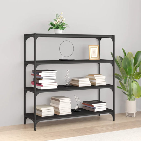NNEVL Book Cabinet Black 100x33x100 cm Engineered Wood and Steel