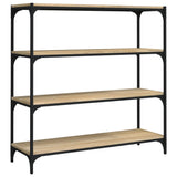 NNEVL Book Cabinet Sonoma Oak 100x33x100 cm Engineered Wood and Steel