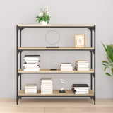 NNEVL Book Cabinet Sonoma Oak 100x33x100 cm Engineered Wood and Steel