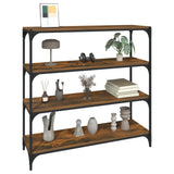 NNEVL Book Cabinet Smoked Oak 100x33x100 cm Engineered Wood and Steel