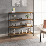 NNEVL Book Cabinet Smoked Oak 100x33x100 cm Engineered Wood and Steel