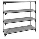 NNEVL Book Cabinet Grey Sonoma 100x33x100 cm Engineered Wood and Steel