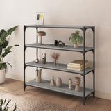 NNEVL Book Cabinet Grey Sonoma 100x33x100 cm Engineered Wood and Steel