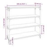 NNEVL Book Cabinet Grey Sonoma 100x33x100 cm Engineered Wood and Steel