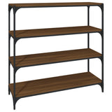 NNEVL Book Cabinet Brown Oak 100x33x100 cm Engineered Wood and Steel