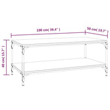NNEVL Coffee Table Black 100x50x40 cm Engineered Wood
