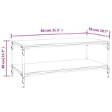 NNEVL Coffee Table Grey Sonoma 80x50x40 cm Engineered Wood