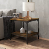 NNEVL Coffee Table Smoked Oak 50x50x40 cm Engineered Wood