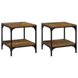 NNEVL Side Tables 2 pcs Smoked Oak 40x40x40 cm Engineered Wood