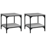 NNEVL Side Tables 2 pcs Grey Sonoma 40x40x40 cm Engineered Wood