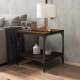 NNEVL Side Table Brown Oak 40x40x40 cm Engineered Wood