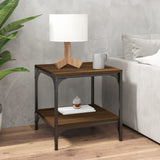 NNEVL Side Table Brown Oak 40x40x40 cm Engineered Wood