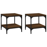 NNEVL Side Tables 2 pcs Brown Oak 40x40x40 cm Engineered Wood