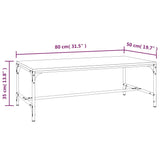 NNEVL Coffee Table Grey Sonoma 80x50x35 cm Engineered Wood