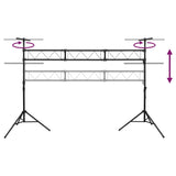 NNEVL Light Stand Black 438x115x(180-300) cm Steel