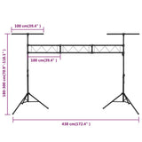 NNEVL Light Stand Black 438x115x(180-300) cm Steel