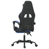 NNEVL Swivel Gaming Chair with Footrest Black&Blue Faux Leather