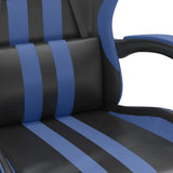 NNEVL Swivel Gaming Chair with Footrest Black&Blue Faux Leather