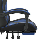 NNEVL Swivel Gaming Chair with Footrest Black&Blue Faux Leather