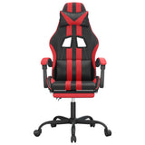 NNEVL Swivel Gaming Chair with Footrest Black&Red Faux Leather
