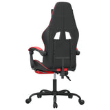 NNEVL Swivel Gaming Chair with Footrest Black&Red Faux Leather