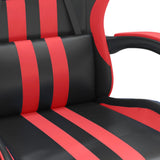 NNEVL Swivel Gaming Chair with Footrest Black&Red Faux Leather