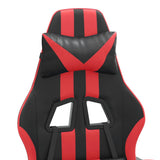 NNEVL Swivel Gaming Chair with Footrest Black&Red Faux Leather