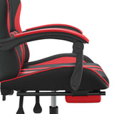 NNEVL Swivel Gaming Chair with Footrest Black&Red Faux Leather