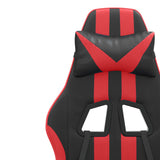 NNEVL Swivel Gaming Chair with Footrest Black&Red Faux Leather