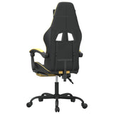 NNEVL Swivel Gaming Chair with Footrest Black&Gold Faux Leather