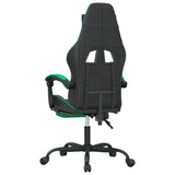 NNEVL Swivel Gaming Chair with Footrest Black&Green Faux Leather