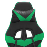 NNEVL Swivel Gaming Chair with Footrest Black&Green Faux Leather