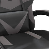 NNEVL Swivel Gaming Chair with Footrest Black&Grey Faux Leather