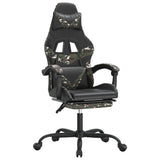 NNEVL Swivel Gaming Chair with Footrest Black&Camouflage Faux Leather