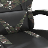 NNEVL Swivel Gaming Chair with Footrest Black&Camouflage Faux Leather