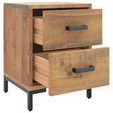 NNEVL Bedside Cabinet Brown 36x30x45 cm Solid Recycled Pinewood