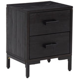 NNEVL Bedside Cabinet Black 36x30x45 cm Solid Recycled Pinewood