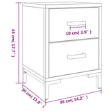 NNEVL Bedside Cabinet Black 36x30x45 cm Solid Recycled Pinewood