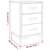 NNEVL Bedside Cabinet Brown 36x30x54 cm Solid Recycled Pinewood