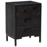 NNEVL Bedside Cabinet Black 40x30x55 cm Solid Pinewood