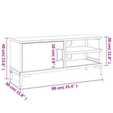 NNEVL TV Cabinet Brown 90x30x40 cm Solid Recycled Pinewood