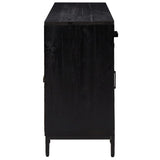 NNEVL Sideboard Black 110x35x70 cm Solid Recycled Pinewood